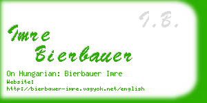 imre bierbauer business card